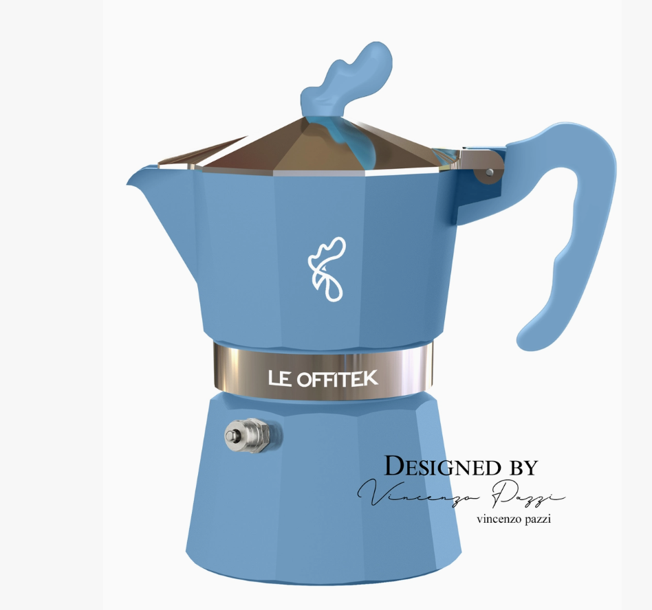 Pastel Blue Moka Pot - 3 Cup